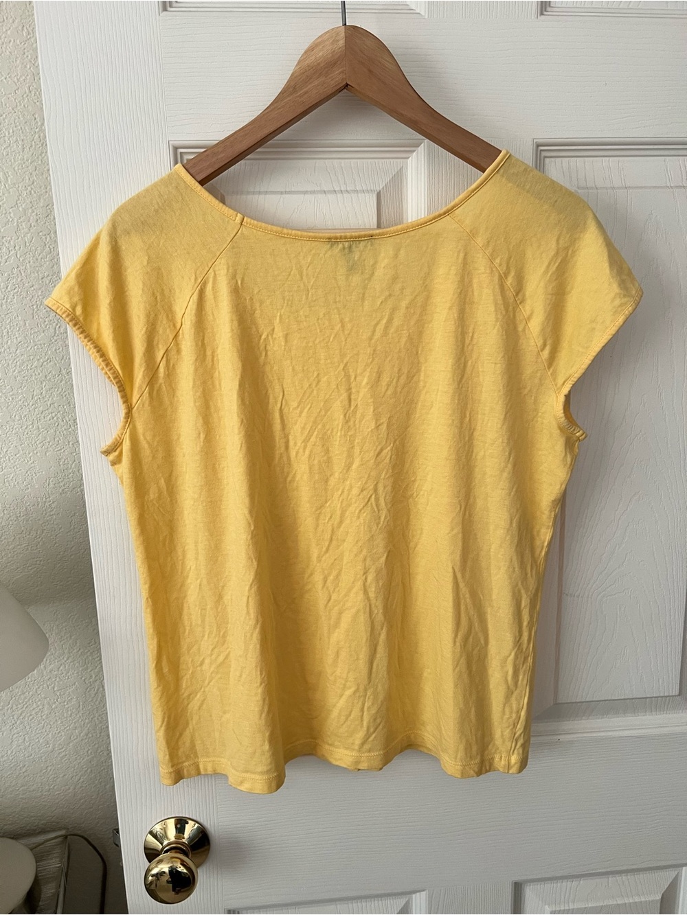 Talbots Yellow Ruffle Neck Top - Picture 6 of 8